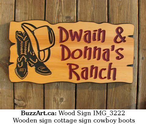 Wooden sign cottage sign cowboy boots